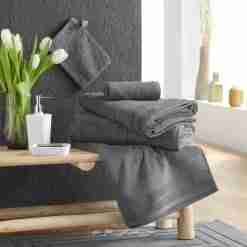 Alternative view of Douceur d'interieur Asciugamano 50 X 90 Cm Spugna Unita Tendresse Antracite