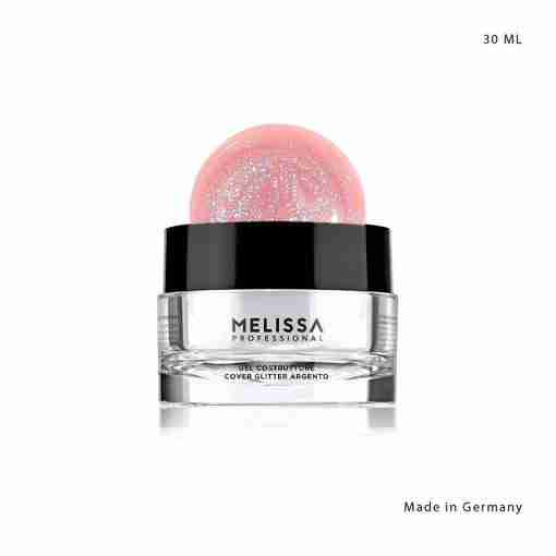 Melissa Gel Costrut.Rosa Cover Glitt.Argento 30ml