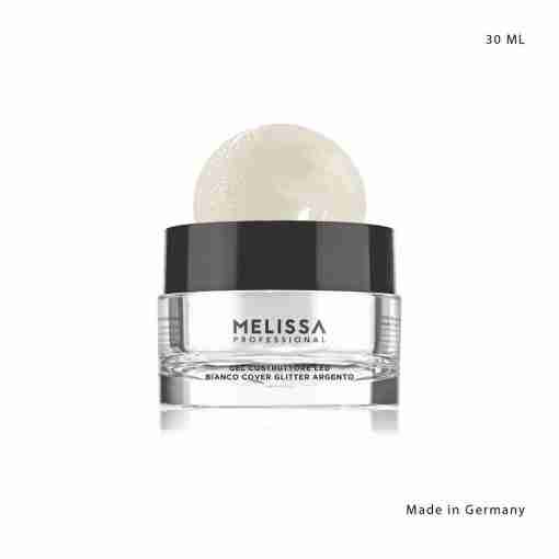 Melissa Gel Costrut.Bianco Cover Glitt.Argento30ml