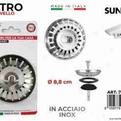 Filtro Per Lavello Acciaio Inox D.8.8cm