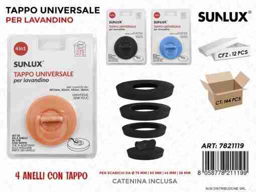 Tappo Univ. Per Lavandino C/4 Anelli Col. Ass.
