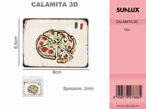 Calamita 3d In Alluminio Pizza Italiana 6.5*9cm
