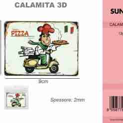 Calamita 3d In Alluminio Pizza Italiana 6.5*9cm