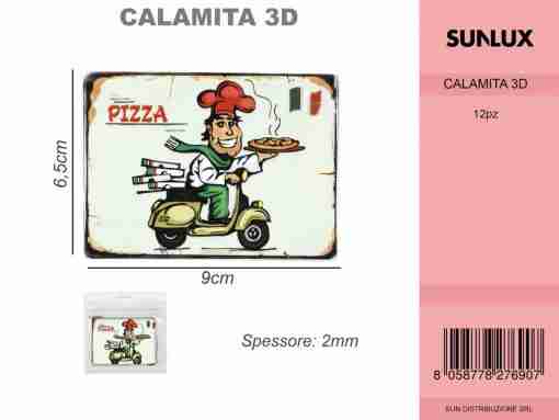 Calamita 3d In Alluminio Pizza Italiana 6.5*9cm