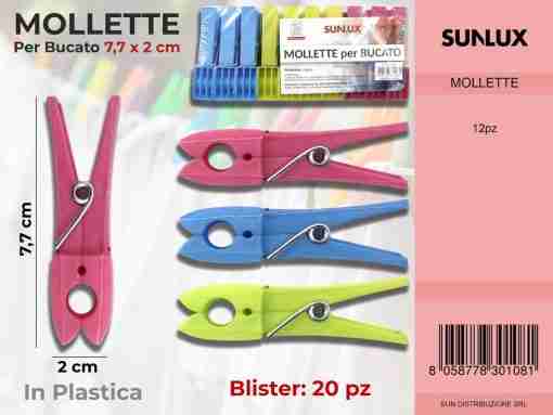 Mollette Per Bucato Color Ass. 20pc-2*7.7cm
