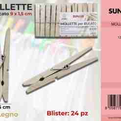 Mollette Per Bucato In Legno 24pc-1.5*9cm