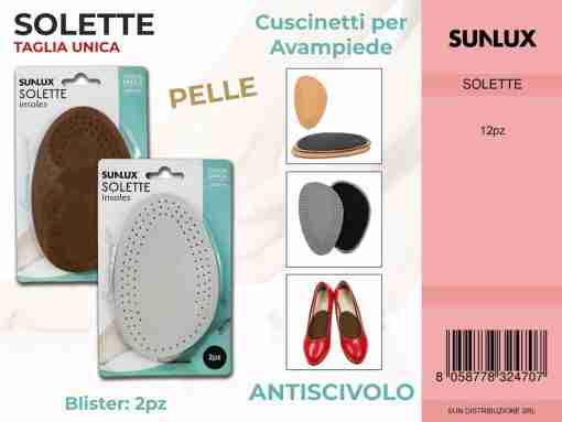 Solette In Pelle Per Avampiede Antiscivolo 2pc