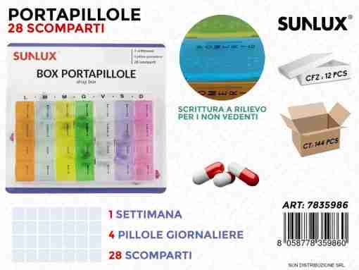 Box Porta Pillole 28scomparti 1sett.