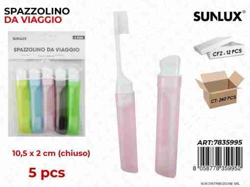 Spazzolino Da Viaggio Col. Ass. 5pcs 10.5*2cm