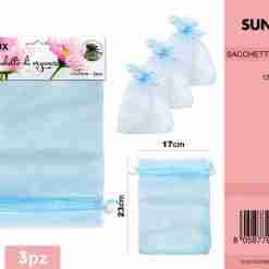 Sacchi Organza 14*17cm Celeste5050823