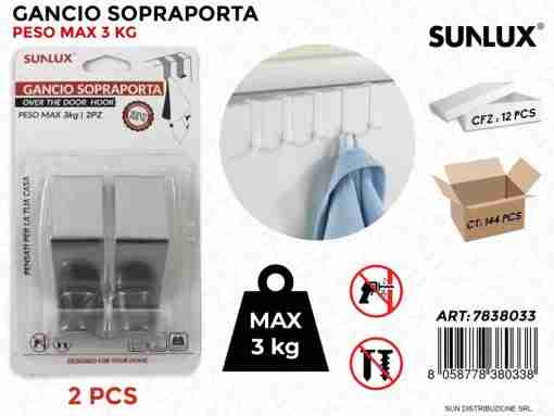 Gancio Sopraporta Max 3kg 2psc