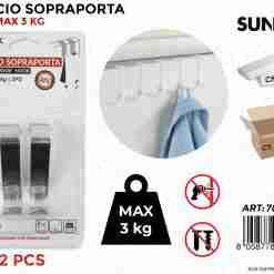 Gancio Sopraporta Max 3kg 2psc