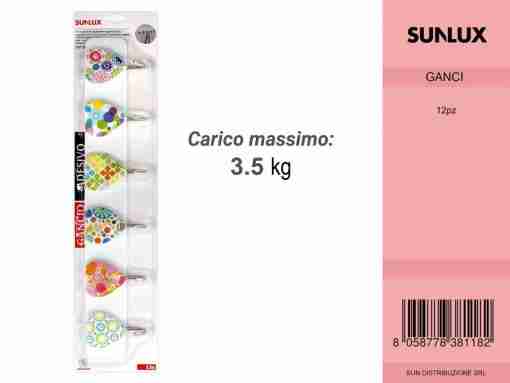 6psc Gancio Adesivo Max 3.5kg
