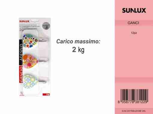 Ganci Adesivi Max 2kg 3 Posti