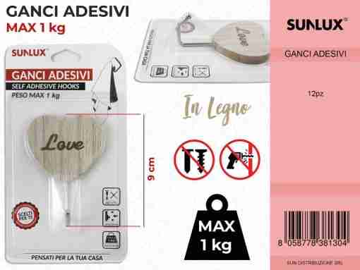 Ganci Adv In Legno Max 1kg 9 Cm