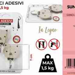 Ganci Adv In Legno Max 1.5kg 7cm 2pcs