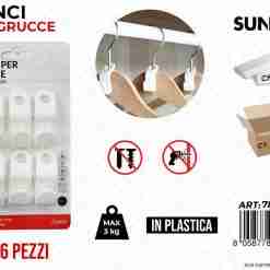 Ganci Per Grucce Plast. 6pcs Max 3kg