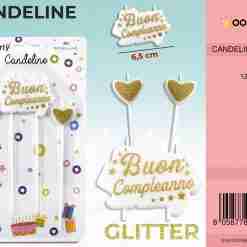 Candeline B.Compl. Glitter Oro 3pc