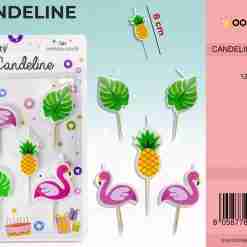 Candeline Flamingo Glitter Oro 5pc