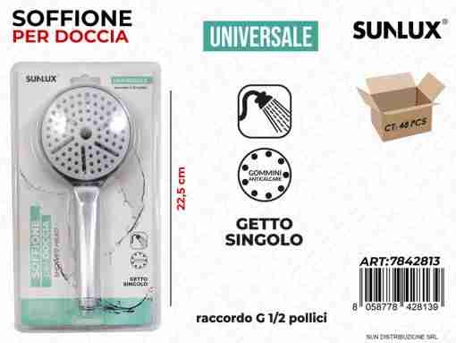 Soffione Per Doccia Uni. Getto Sing. 22.5cm