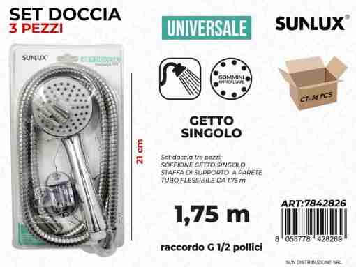 Set Doccia 3pcs Uni. Getto Sing. 1.75mt 21cm