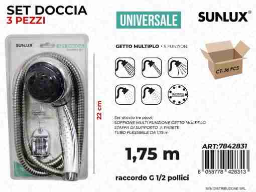 Set Doccia 3pcs Uni. 5getti 1.75mt 22cm