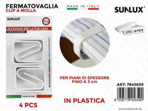 Fermatovaglia A Molla Bianco 4pcs