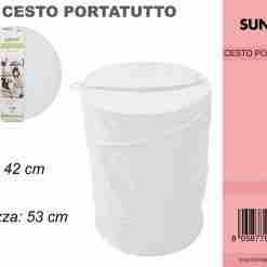 Cesto Portatutto Pieghevole Bianco