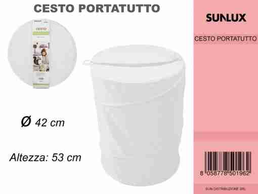 Cesto Portatutto Pieghevole Bianco