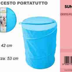 Cesto Portatutto Pieghevole Celeste