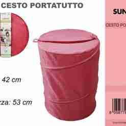 Cesto Portatutto Pieghevole Fucsia