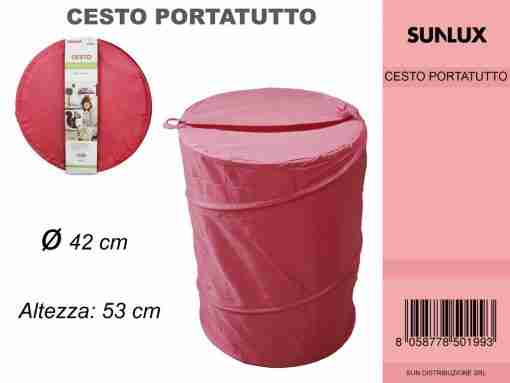 Cesto Portatutto Pieghevole Fucsia