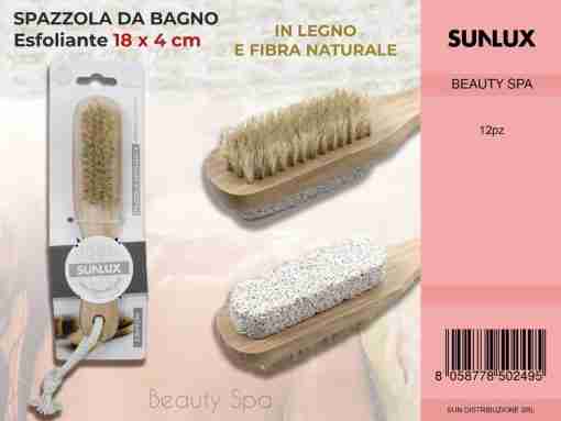 Spazzola Da Bagno Esfoliante C/ Pietra Pomice 18*4 Cm