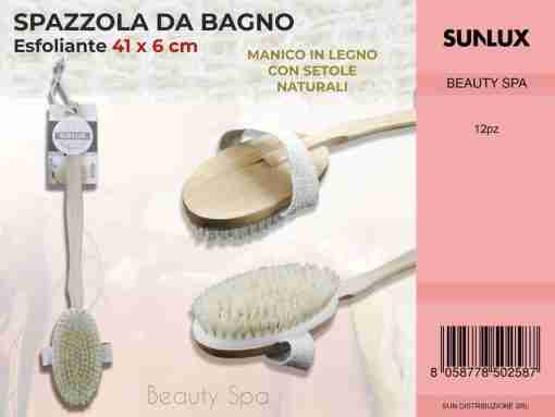 Spazzola Bagno Esfoliante Setole Naturali 41*6 Cm