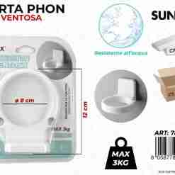 Porta Phon Con Ventosa 12cm Max 3kg
