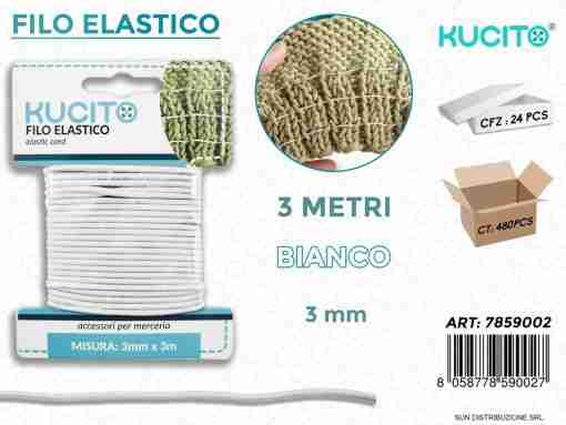 Filo Elastico Bianco 3mt*0.3cm