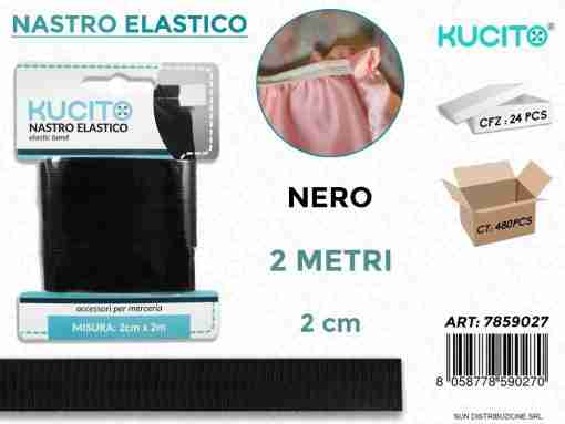 Nastro Elastico Nero 2mt*2cm