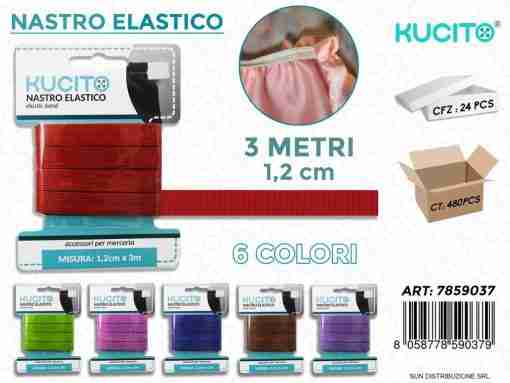 Nastro Elastico Col. Ass. 3mt*1.2cm