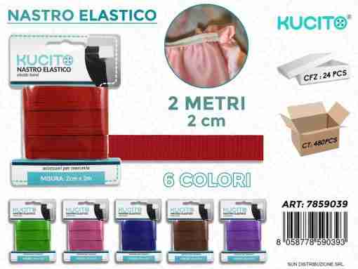 Nastro Elastico Col. Ass. 2mt*2cm