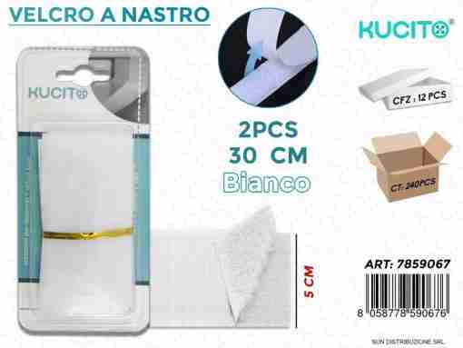 Velcro A Nastro Bianco 2pcs- 5*30 Cm