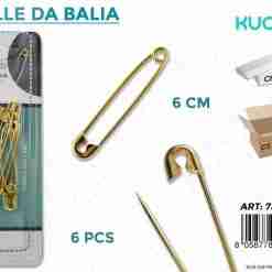 Spille Da Balia Oro 6pc-6 Cm