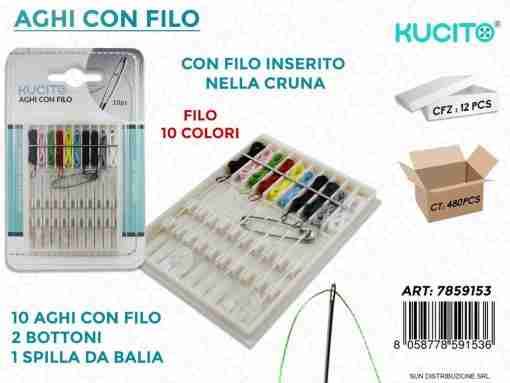 Aghi Con Filo Colorato 10pc
