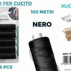 Filo Per Cucito Nero 5pcs-100mt