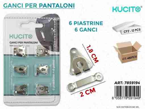 Ganci Per Pantaloni C/Ganci 6 Pc