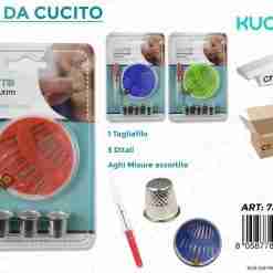 Set Cucito Aghi-Tagliafilo-Ditali Col.Asspz Da 12**