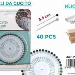 Spilli Da Cucito Perla Nera 3.5cm-40pc