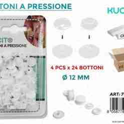 Bottoni Pressione Bianco 4x24pcs D.12mm