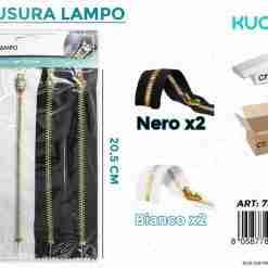 Chiusura Lampo Bianco-Nero 20.5cm-4pc