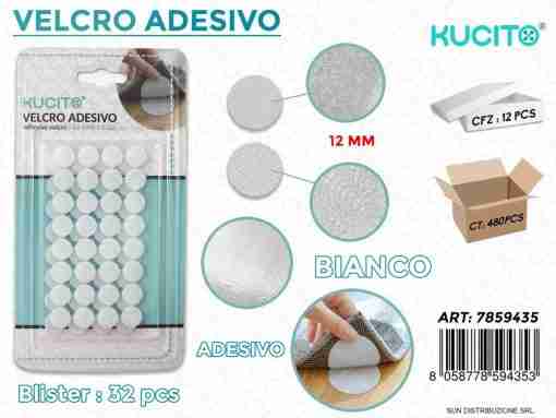 Velcro Adesivo Bianco D.12mm -32pcs
