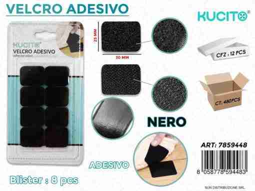 Velcro Adesivo Nero 30*25mm - 8pcs